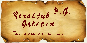 Miroljub Galetin vizit kartica